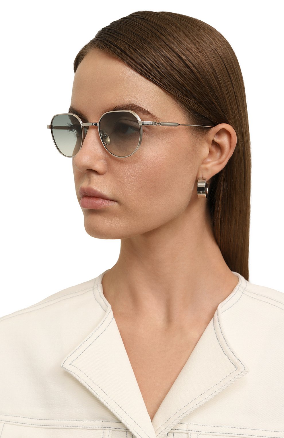 Солнцезащитные очки LUNETTERIE GENERALE голубого цвета по цене 91950 руб., арт. MIRAGE PALLADIUM GBG, фото 3 Солнцезащитные очки LUNETTERIE GENERALE, арт. MIRAGE PALLADIUM GBG, фото 3