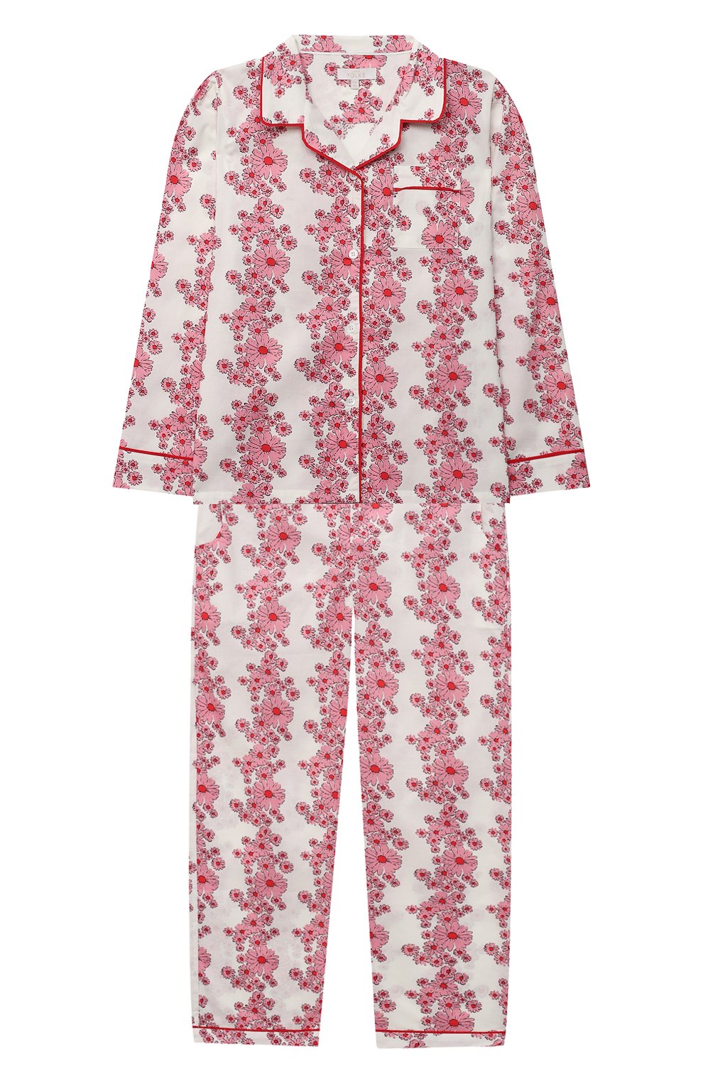 Хлопковая пижама LITTLE YOLKE розового цвета по цене 8830 руб., арт. SS21-12C-BL-LY/9-12Y, фото 1 Хлопковая пижама LITTLE YOLKE, арт. SS21-12C-BL-LY/9-12Y, фото 1