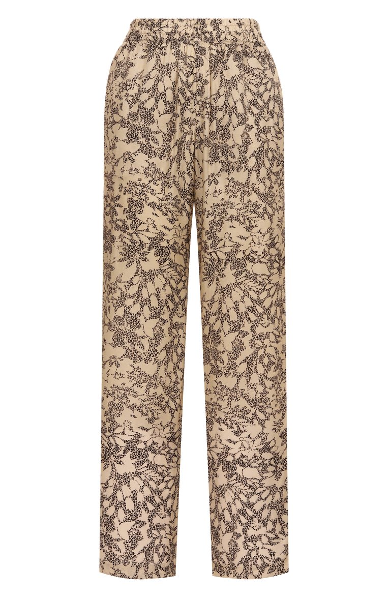 Женские брюки из вискозы и шелка GOLDEN GOOSE DELUXE BRAND бежевого цвета, арт. GWP00821.P001913 | Фото 1 (Материал внешний: Вискоза; Длина (брюки, джинсы): Стандартные; Силуэт Ж (брюки и джинсы): Широкие; Женское Кросс-КТ: Брюки-одежда; Кросс-КТ: костюм; Стили: Кэжуэл)