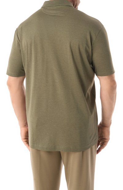 Хлопковое поло PAUL&SHARK хаки цвета по цене 33050 руб., арт. 25411224/3XL, фото 4 Хлопковое поло PAUL&SHARK, арт. 25411224/3XL, фото 4