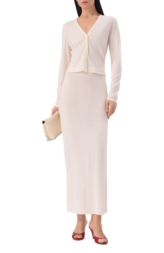 Кардиган из шерсти и шелка 12 STOREEZ 135827 Кремовый  135827 Фото 2