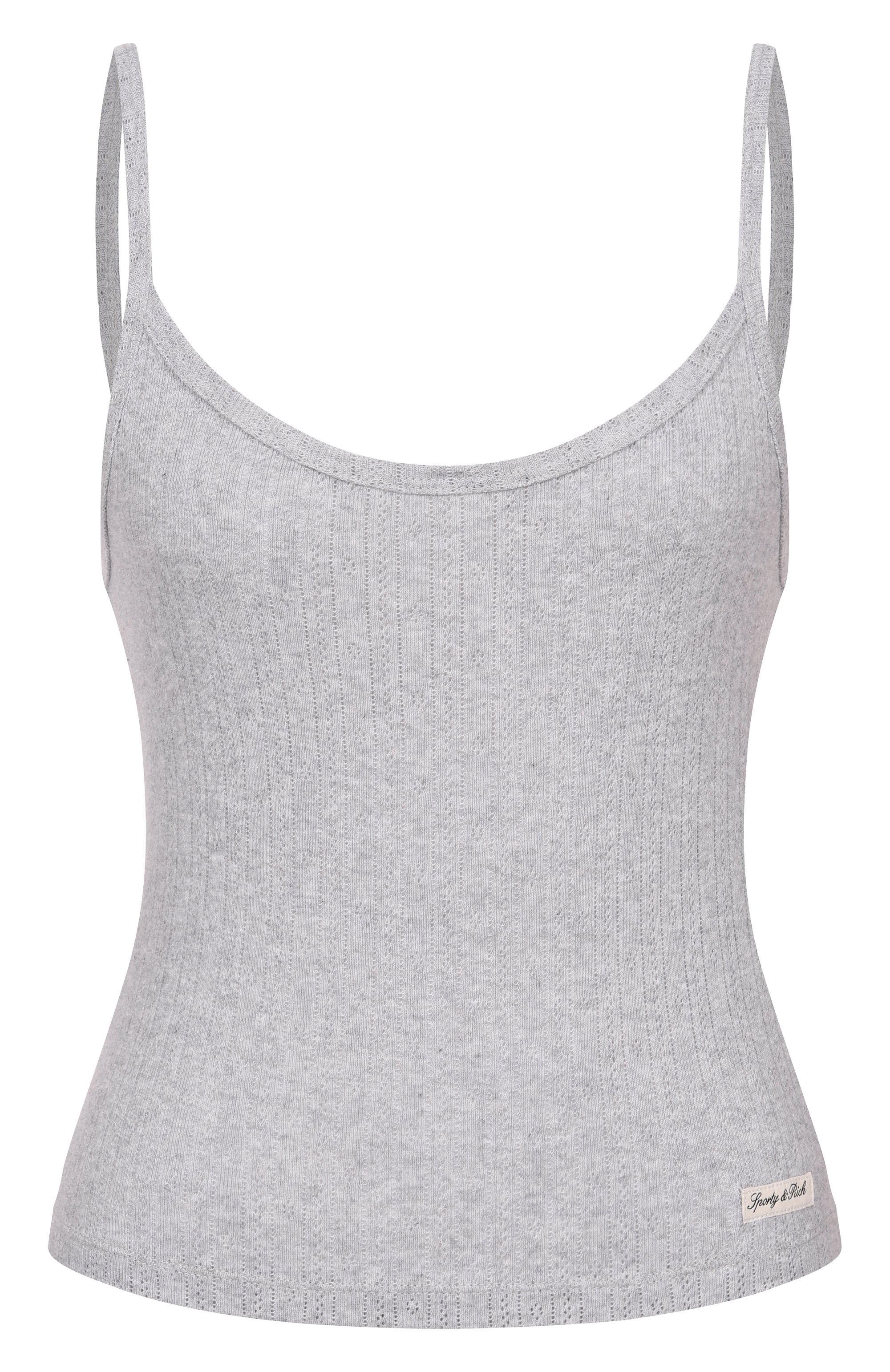 Хлопковый топ SPORTY AND RICH серого цвета по цене 12150 руб., арт. T011076326GY03, фото 1 Хлопковый топ SPORTY AND RICH, арт. T011076326GY03, фото 1