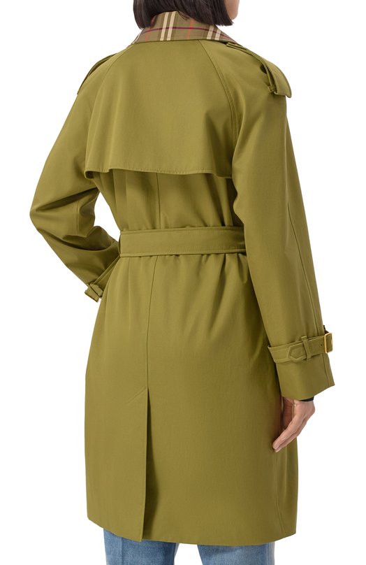 Хлопковый тренч Burberry 8111166 Зелёный  8111166 Фото 4
