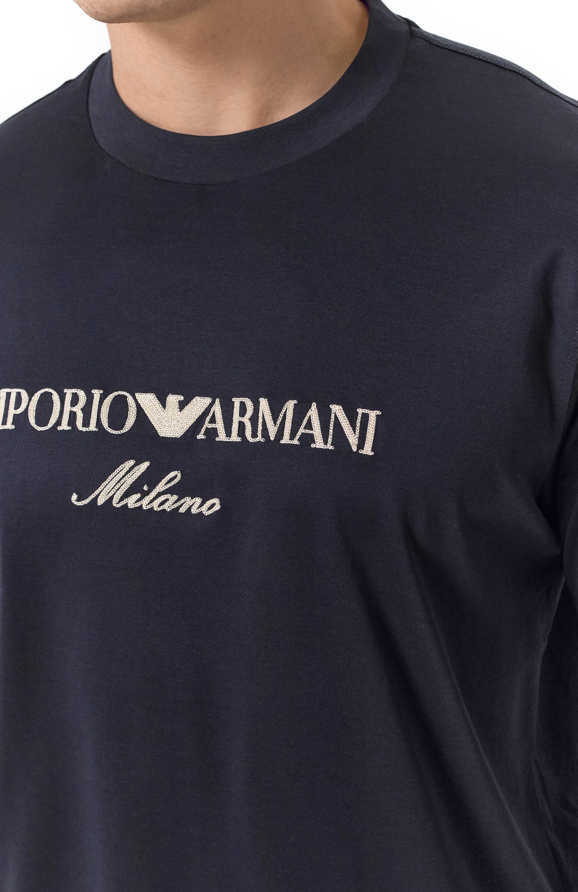 Футболка из лиоцелла и хлопка EMPORIO ARMANI, арт. EM001033/AF10017, фото 5