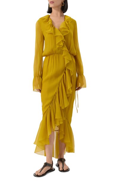 Шелковое платье SAINT LAURENT, арт. 825705/Y3F22, фото 3