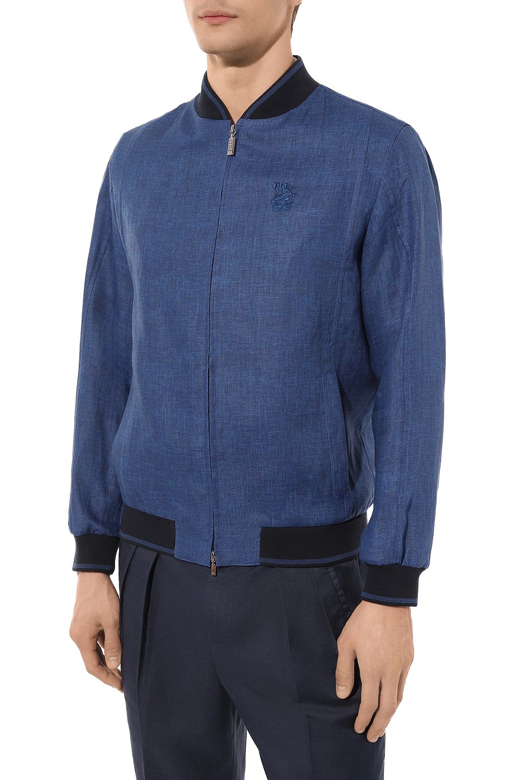 Льняной бомбер ZILLI синего цвета по цене 245000 руб., арт. MF0-84060-G13711/0001, фото 3 Льняной бомбер ZILLI, арт. MF0-84060-G13711/0001, фото 3