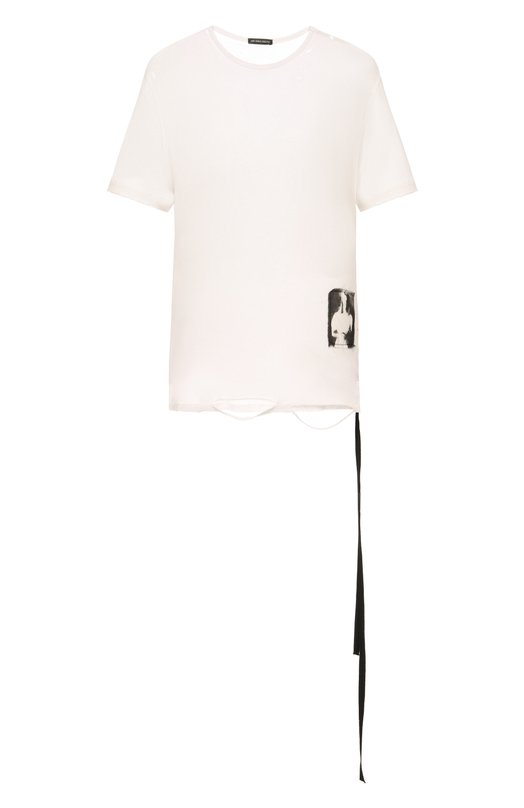 Хлопковая футболка Ann Demeulemeester B0012842/FA638 Белый B0012842/FA638