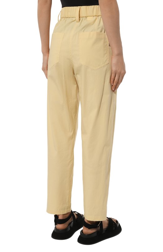 Хлопковые брюки Brunello Cucinelli M0H93B1021 Жёлтый  M0H93B1021 Фото 4