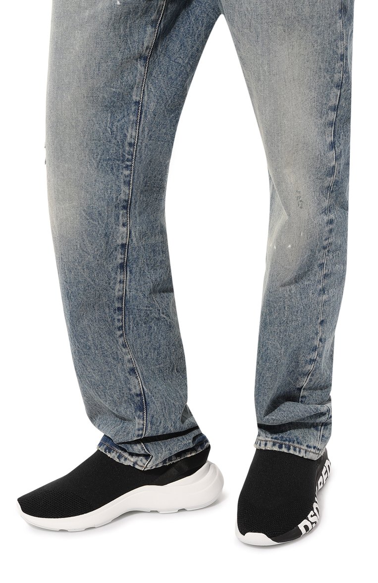 Мужские текстильные кроссовки fly DSQUARED2 черного цвета, арт. SNM0310/59206736 | Фото 3 (Материал внешний: Текстиль; Подошва: Массивная; Материал внутренний: Текстиль; Стили: Классический; Материал утеплителя: Без утеплителя; Кросс-КТ: Высокие)