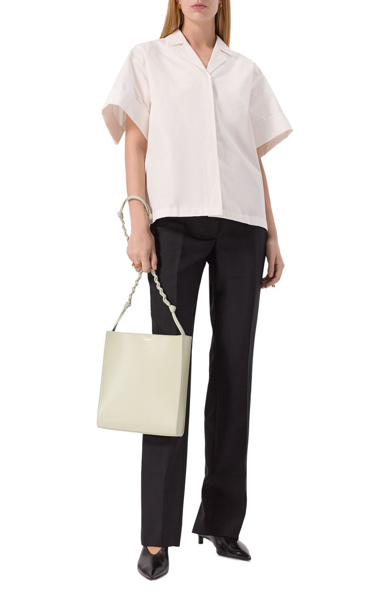 Женская сумка tangle JIL SANDER светло-зеленого цвета, арт. J07WG0023/P5354 | Фото 7 (Размер: medium; Материал: Натуральная кожа)