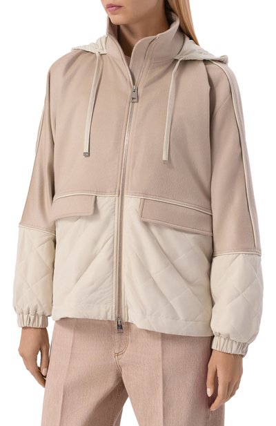Комбинированная ветровка KITON бежевого цвета по цене 699500 руб., арт. D61623K03942, фото 3 Комбинированная ветровка KITON, арт. D61623K03942, фото 3