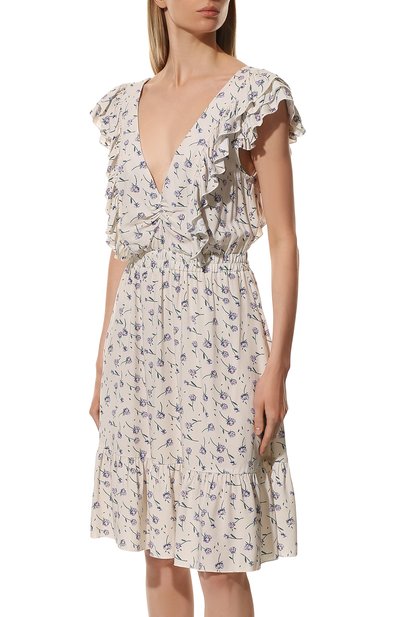 Платье из вискозы SEVEN LAB кремового цвета по цене 14700 руб., арт. DM1 floral milk, фото 3 Платье из вискозы SEVEN LAB, арт. DM1 floral milk, фото 3