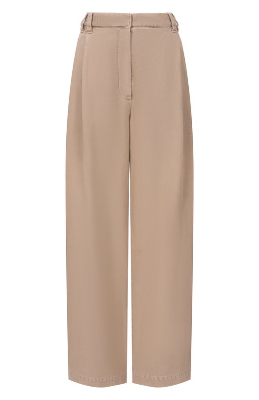 Брюки из хлопка и льна Brunello Cucinelli ML996P5896 Бежевый ML996P5896