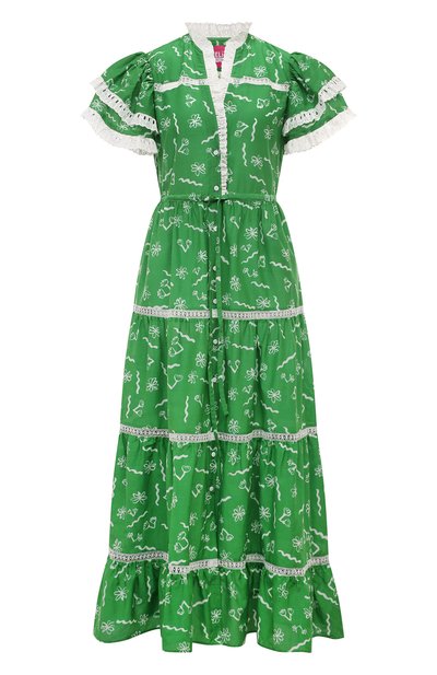 Платье из хлопка и шелка CELIAB зеленого цвета по цене 36150 руб., арт. RS24-CB-D16, фото 1 Платье из хлопка и шелка CELIAB, арт. RS24-CB-D16, фото 1