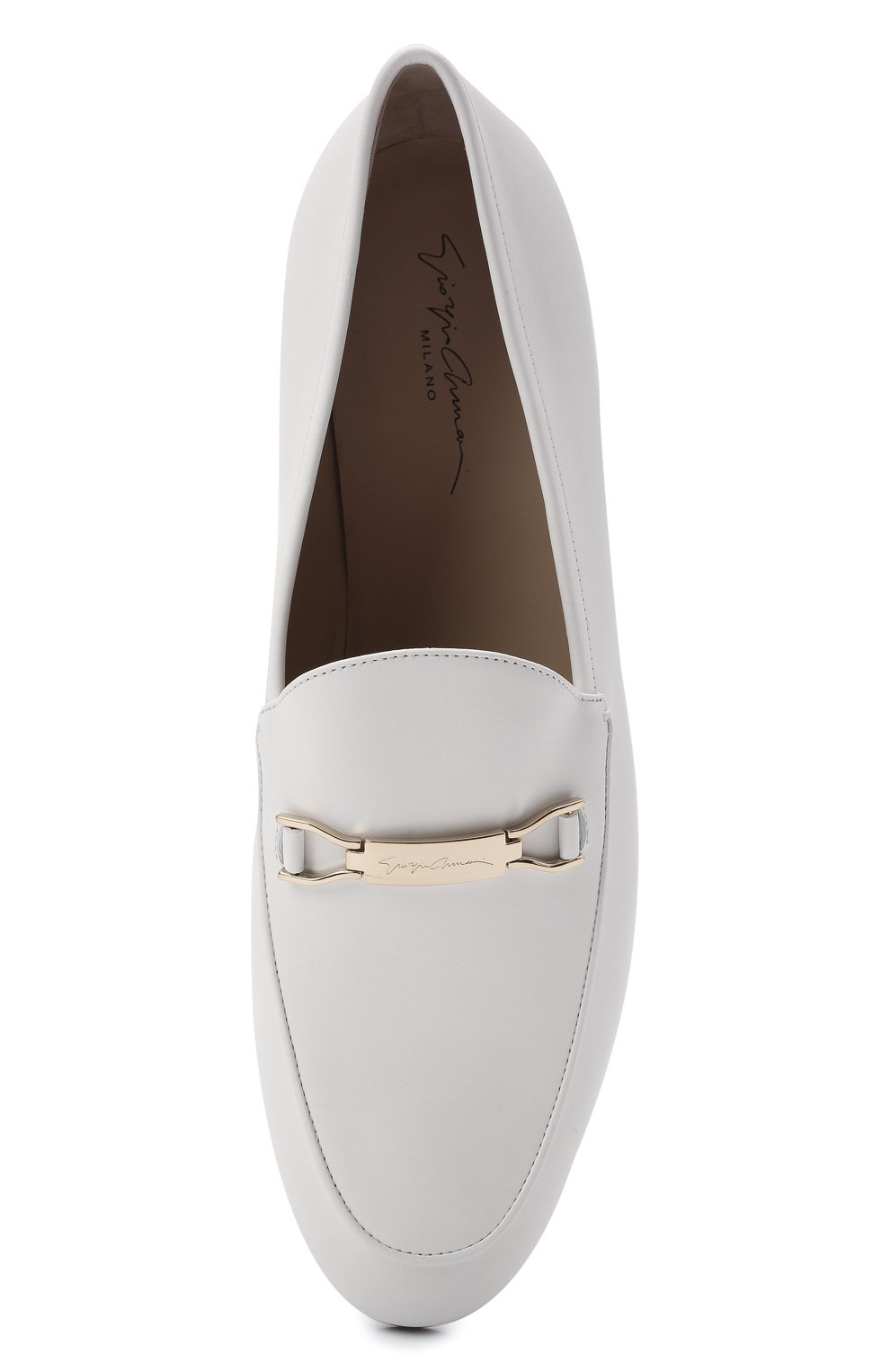 Кожаные лоферы GIORGIO ARMANI белого цвета по цене 94800 руб., арт. X1A093/XF641, фото 6 Кожаные лоферы GIORGIO ARMANI, арт. X1A093/XF641, фото 6