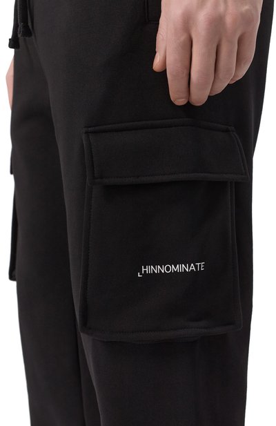 Хлопковые джоггеры HINNOMINATE черного цвета по цене 19000 руб., арт. HMABM01311, фото 5 Хлопковые джоггеры HINNOMINATE, арт. HMABM01311, фото 5