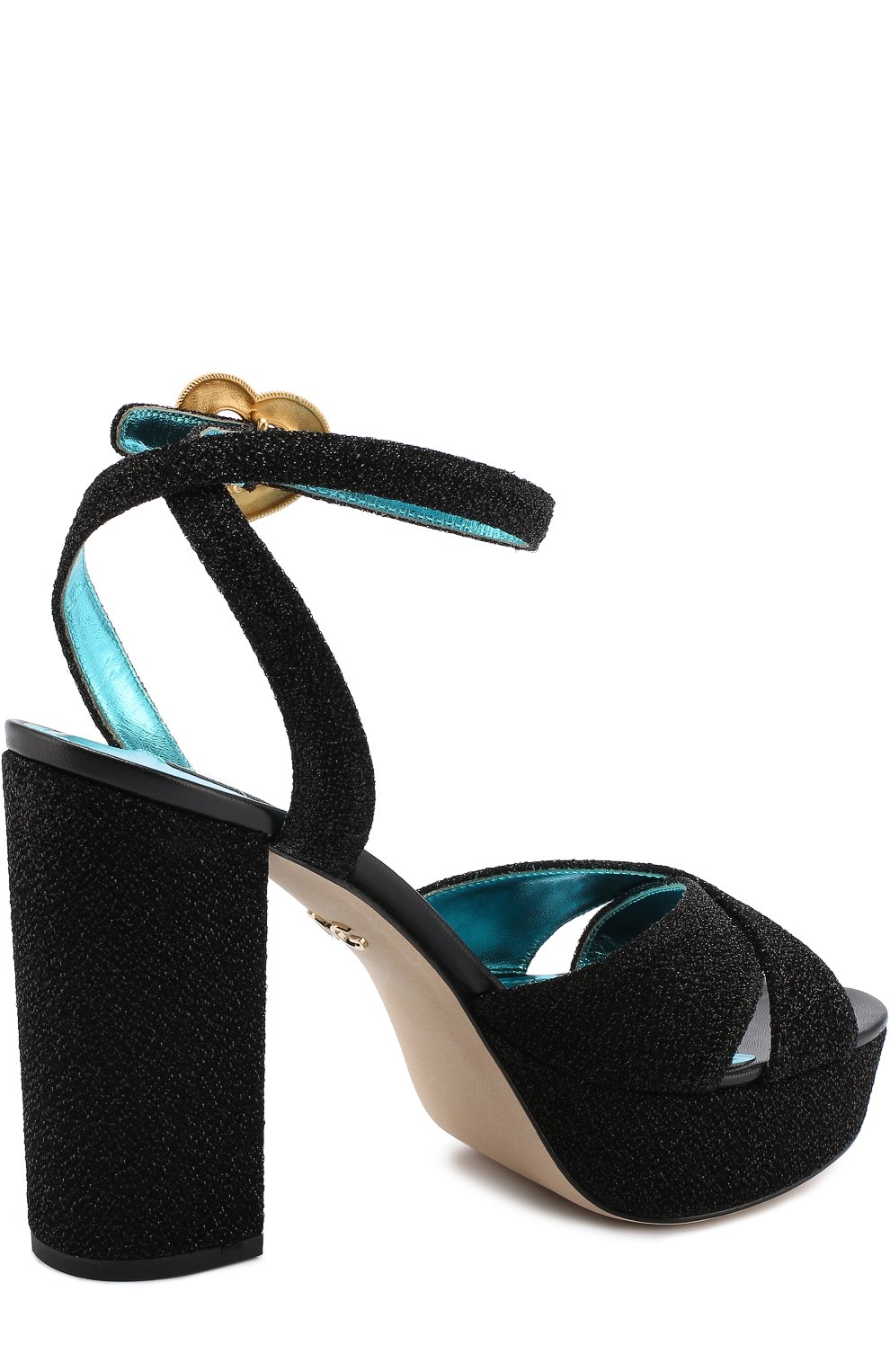 Текстильные босоножки keira на устойчивом каблуке и платформе DOLCE & GABBANA, арт. CR0567/AH928, фото 4