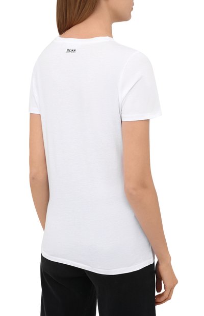 Хлопковая футболка BOSS белого цвета по цене 6670 руб., арт. 50446627, фото 4 Хлопковая футболка BOSS, арт. 50446627, фото 4