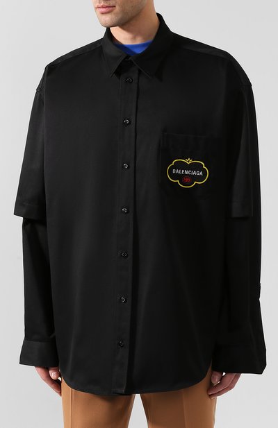 Рубашка BALENCIAGA черного цвета по цене 78500 руб., арт. 603106/TGQ07, фото 3 Рубашка BALENCIAGA, арт. 603106/TGQ07, фото 3