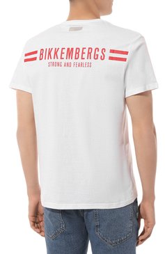 Мужская хлопковая футболка DIRK BIKKEMBERGS белого цвета, арт. BKK3MTS04 | Фото 4 (Рукава: Короткие; Длина (для топов): Стандартные; Принт: С принтом; Материал сплава: Проставлено; Материал внешний: Хлопок; Драгоценные камни: Проставлено; Стили: Кэжуэл)