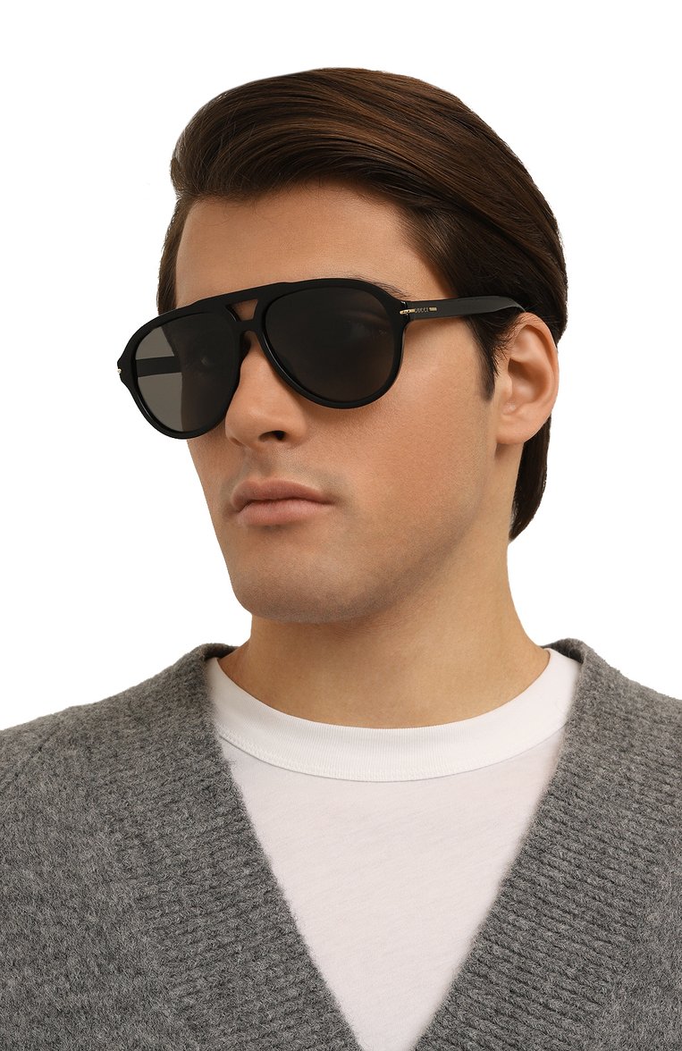 Женские солнцезащитные очки GUCCI черного цвета, арт. GG1443S 002 | Фото 3 (Региональные ограничения белый список (Axapta Mercury): Не проставлено; Нос: Не проставлено; Кросс-КТ: С/з-унисекс; Материал: Пластик; Тип очков: С/з; Оптика Гендер: оптика-унисекс; Очки форма: Авиаторы)