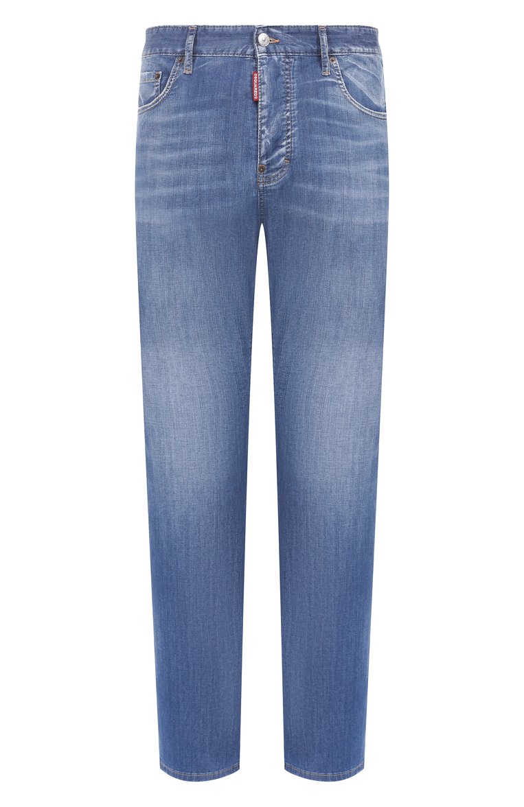 Мужские джинсы 642 DSQUARED2 синего цвета, арт. S78LB0111/S30341 | Фото 1 (Материал внешний: Хлопок, Деним; Длина (брюки, джинсы): Стандартные; Детали: Делаве; Силуэт М (брюки): Прямые; Кросс-КТ: Деним; Стили: Повседневный; Автоматизация состава: Проставлено; Автоматизация ТО: Проставлено)