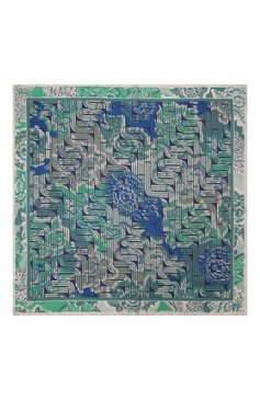 Женский шелковый платок LANCEL зеленого цвета, арт. A12556 | Фото 4 (Нос: Не проставлено; Материал: Шелк, Текстиль; Принт: С принтом)