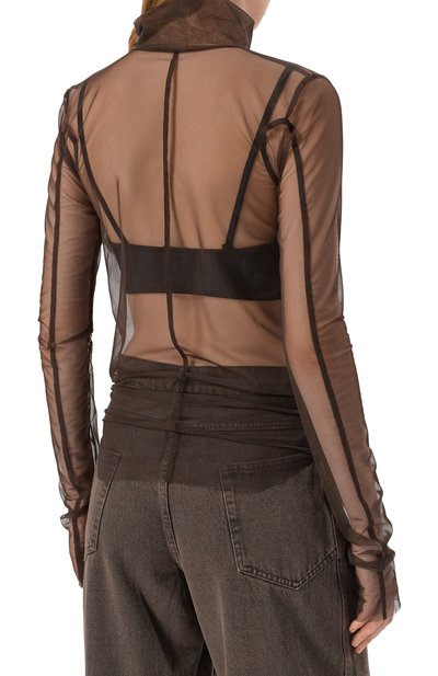 Топ ANDREA YA'AQOV коричневого цвета по цене 29950 руб., арт. 25WTUL37/NYL0N, фото 4 Топ ANDREA YA'AQOV, арт. 25WTUL37/NYL0N, фото 4