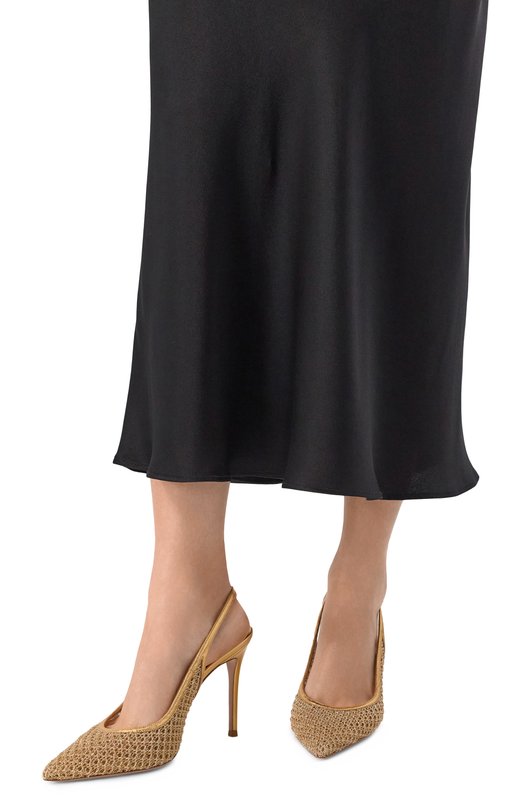 Текстильные туфли Nikki 95 Gianvito Rossi G95628.95RIC.INKMEKM Золотой  G95628.95RIC.INKMEKM Фото 2