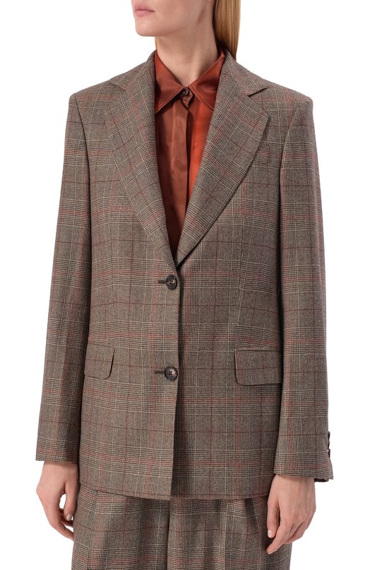 Шерстяной жакет Kiton D60509K0571G01 Коричневый  D60509K0571G01 Фото 3