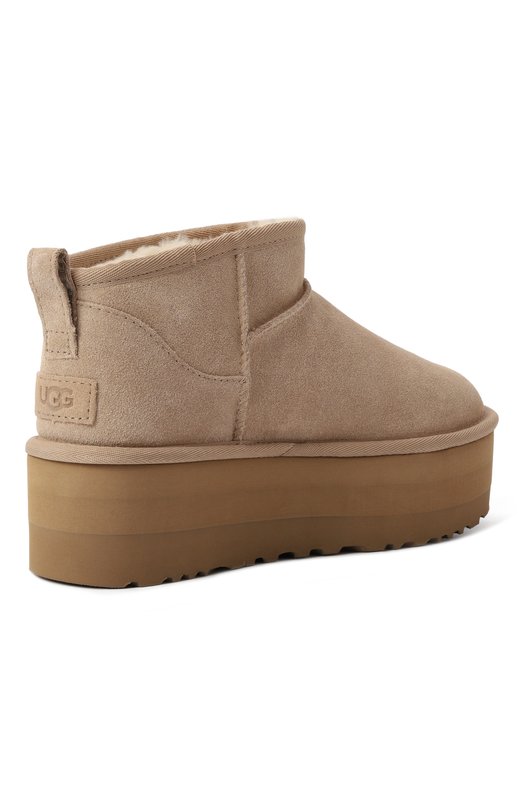 Замшевые полусапоги Classic Ultra Mini Platform UGG 1135092 Бежевый  1135092 Фото 5