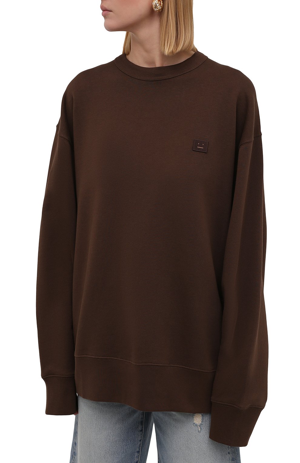 Хлопковый свитшот ACNE STUDIOS коричневого цвета по цене 21800 руб., арт. CI0072/W, фото 3 Хлопковый свитшот ACNE STUDIOS, арт. CI0072/W, фото 3