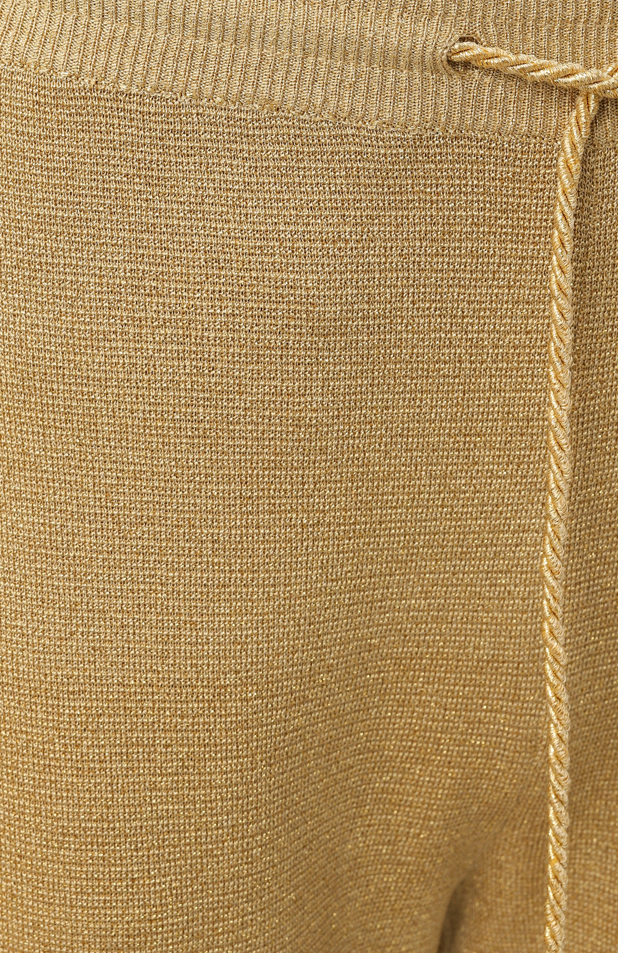 Джоггеры из вискозы VALENTINO золотого цвета по цене 329000 руб., арт. 6B3KF02D95G, фото 6 Джоггеры из вискозы VALENTINO, арт. 6B3KF02D95G, фото 6