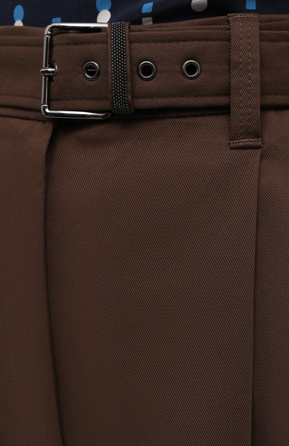 Хлопковые брюки BRUNELLO CUCINELLI коричневого цвета по цене 99500 руб., арт. MA130P7337, фото 5 Хлопковые брюки BRUNELLO CUCINELLI, арт. MA130P7337, фото 5