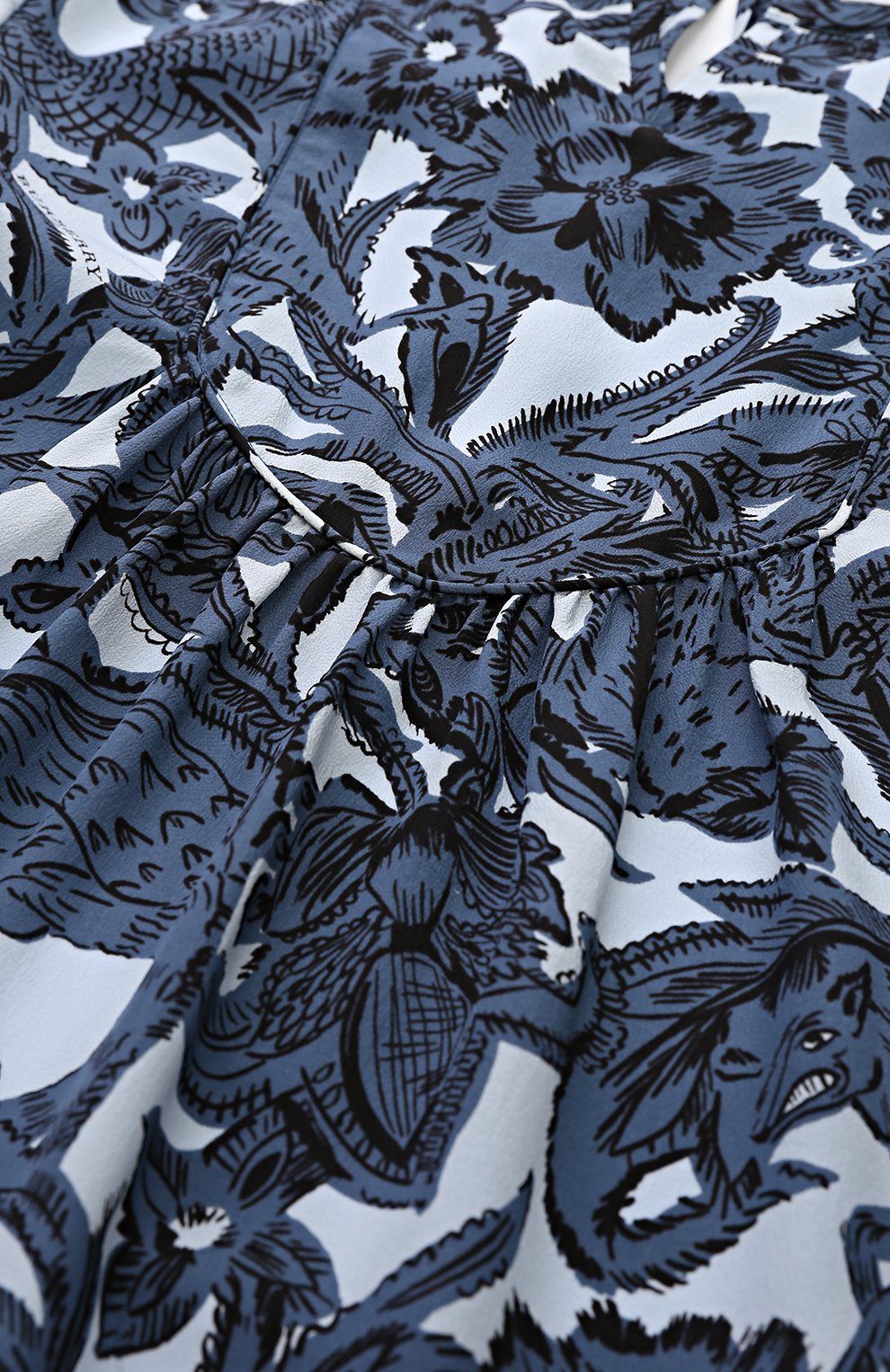 Шелковое мини-платье с оборкой и принтом BURBERRY, арт. 4052836, фото 3