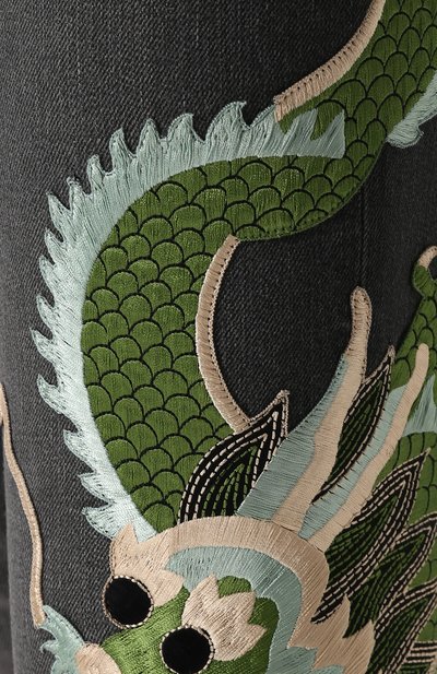 Джинсы прямого кроя с вышивкой в виде дракона GUCCI, арт. 470225/XR627, фото 5