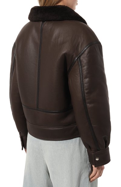 Дубленка из овчины BATS темно-коричневого цвета по цене 110000 руб., арт. OC_001_0, фото 4 Дубленка из овчины BATS, арт. OC_001_0, фото 4