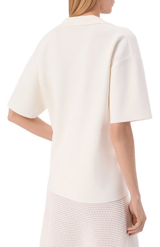 Поло из вискозы P.A.R.O.S.H. D540982/R0MA26 Кремовый  D540982/R0MA26 Фото 4