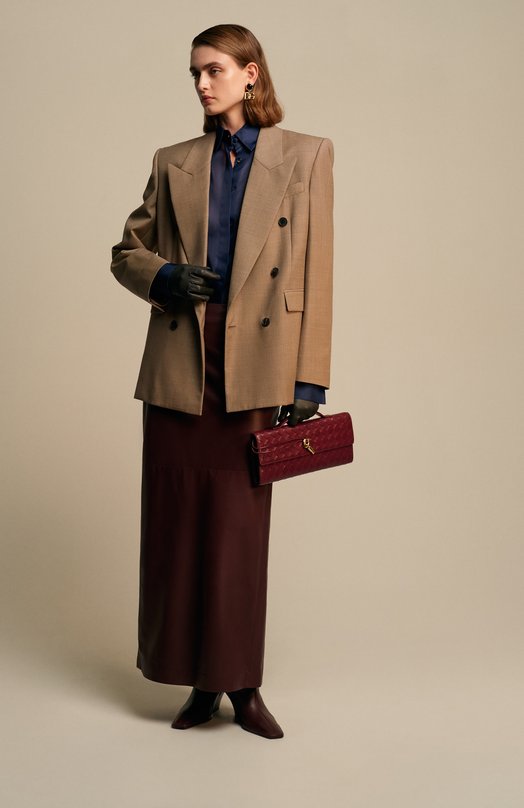 Кожаная юбка Brunello Cucinelli MPNGPG3891 Бордовый  MPNGPG3891 Фото 6