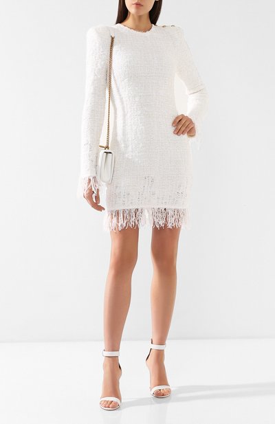 Буклированное платье BALMAIN белого цвета по цене 238500 руб., арт. RF16605/K290, фото 2 Буклированное платье BALMAIN, арт. RF16605/K290, фото 2