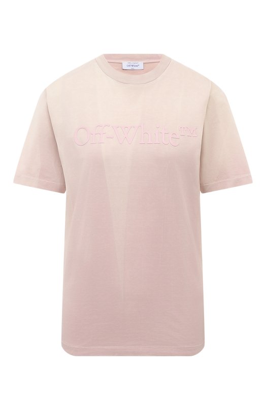 Хлопковая футболка Off-White 0WAA049S24JER001 Розовый 0WAA049S24JER001