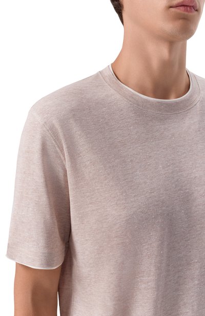 Футболка изо льна и хлопка FEDELI, арт. TU000220/LIN0 C0TT0NE, фото 5