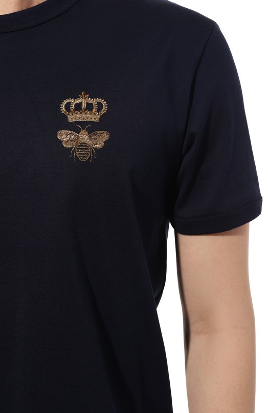 Хлопковая футболка Dolce & Gabbana G8PV1Z/G7WUQ Синий  G8PV1Z/G7WUQ Фото 5