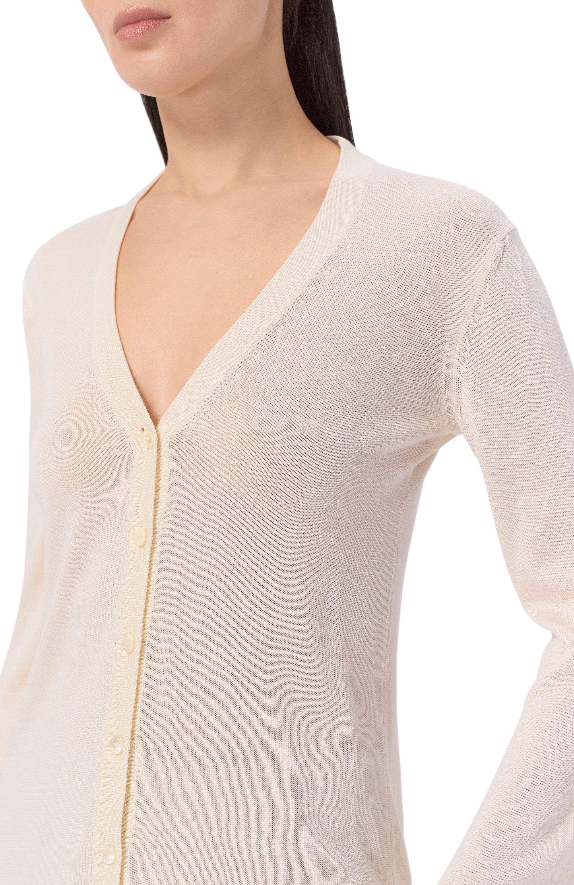 Шелковый кардиган COLOMBO кремового цвета по цене 129500 руб., арт. MA04901/L/4-120AN, фото 5 Шелковый кардиган COLOMBO, арт. MA04901/L/4-120AN, фото 5