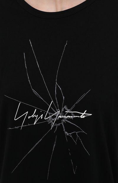 Хлопковая футболка YOHJI YAMAMOTO черного цвета по цене 38300 руб., арт. FD-T14-075, фото 5 Хлопковая футболка YOHJI YAMAMOTO, арт. FD-T14-075, фото 5