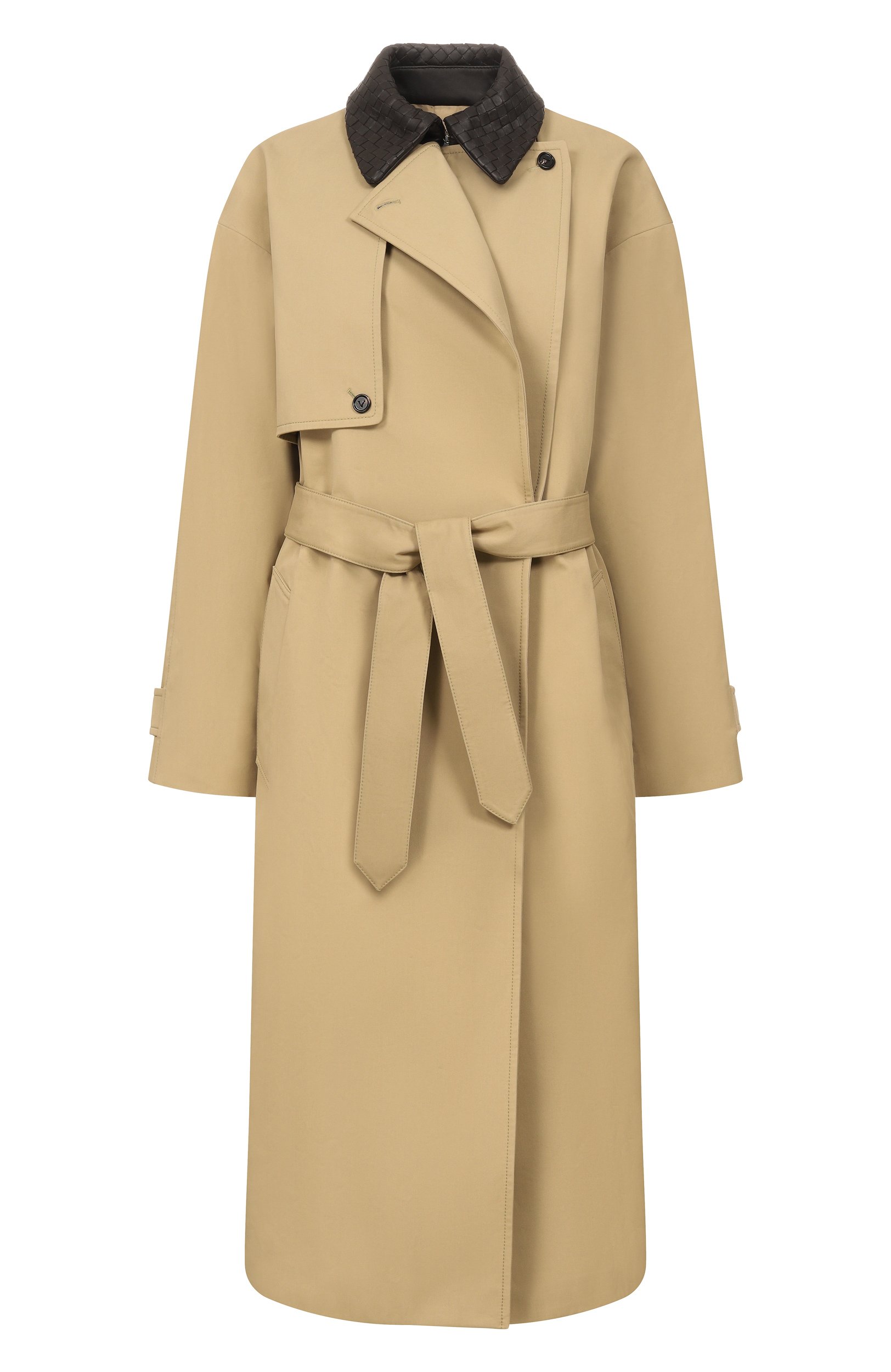 Хлопковый тренч BOTTEGA VENETA бежевого цвета по цене 585500 руб., арт. 874798/V6K00, фото 1 Хлопковый тренч BOTTEGA VENETA, арт. 874798/V6K00, фото 1