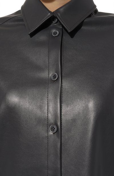 Рубашка из экокожи JM STUDIO темно-серого цвета по цене 40960 руб., арт. FW242522, фото 5 Рубашка из экокожи JM STUDIO, арт. FW242522, фото 5