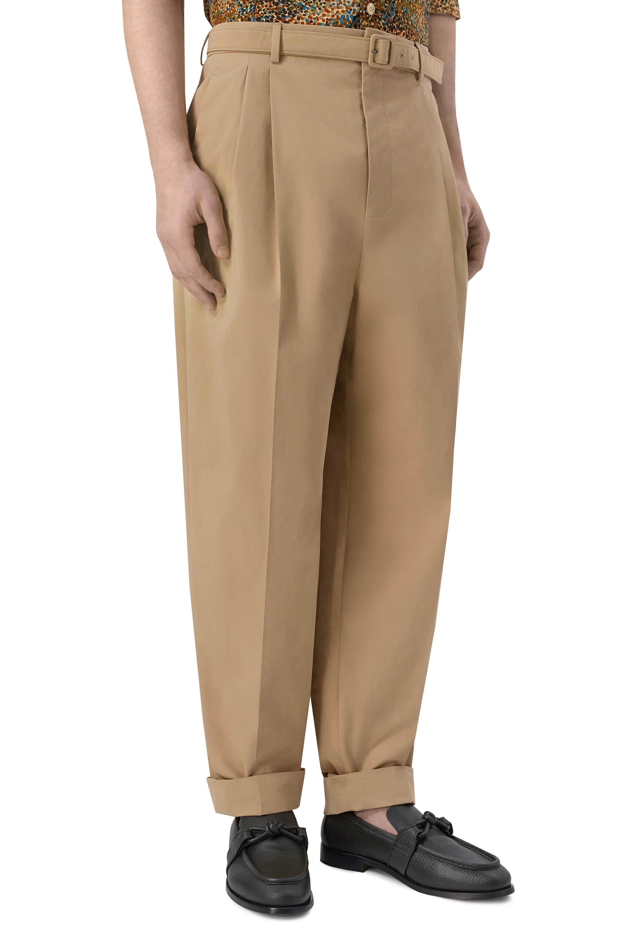 Хлопковые брюки SAINT LAURENT бежевого цвета по цене 183000 руб., арт. 854428/Y1N29, фото 3 Хлопковые брюки SAINT LAURENT, арт. 854428/Y1N29, фото 3