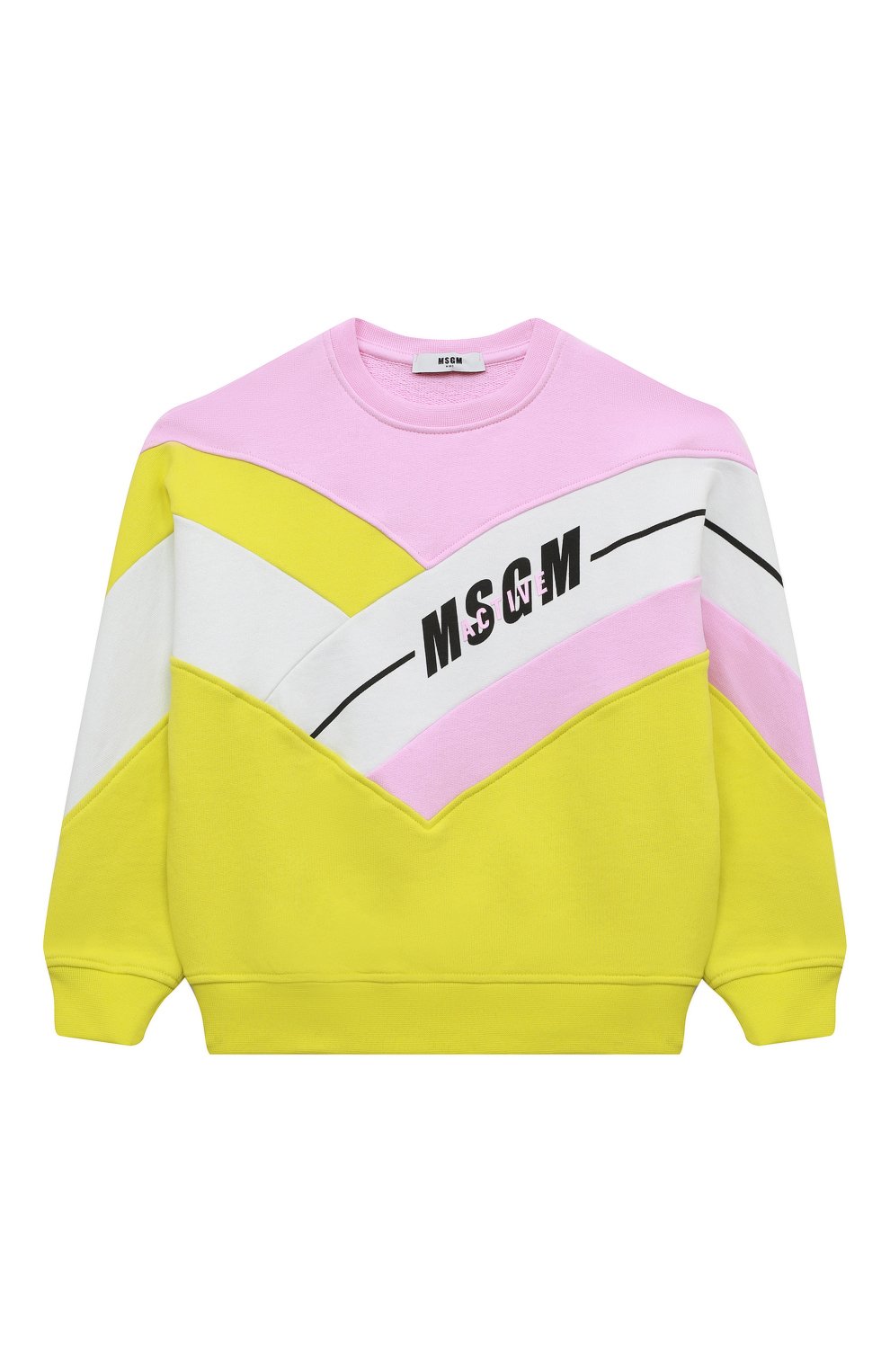 Хлопковый свитшот MSGM KIDS розового цвета по цене 13250 руб., арт. MS028761, фото 1 Хлопковый свитшот MSGM KIDS, арт. MS028761, фото 1