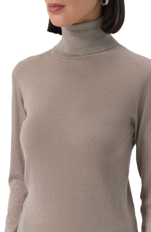 Водолазка из кашемира и шелка Brunello Cucinelli M41800063P Бежевый  M41800063P Фото 5